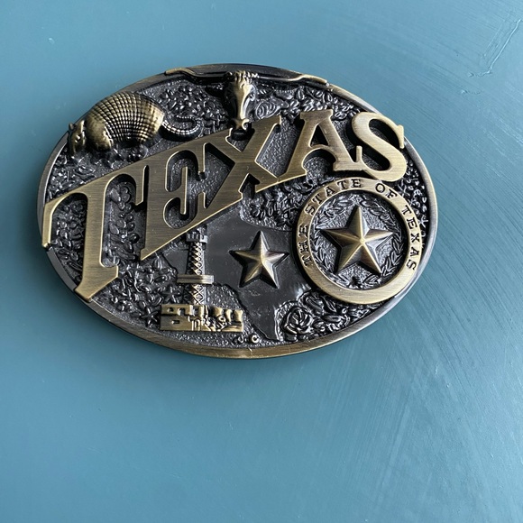 Other - Texas Belt Buckle with Armadillo and Longhorn